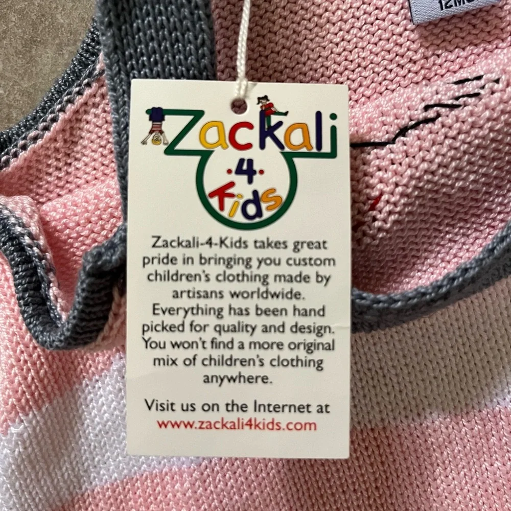 Zackali-4-kids 12M hand made overall NWT